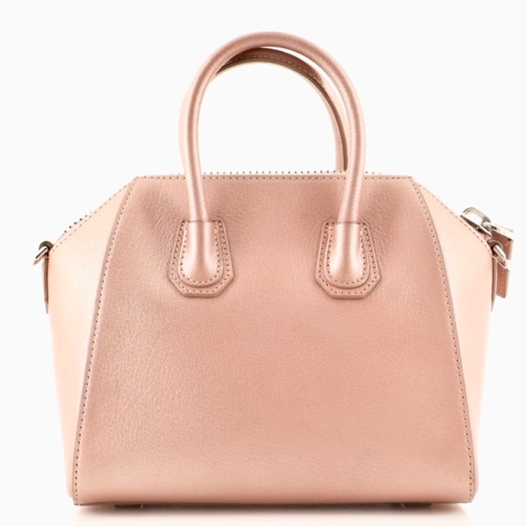 Givenchy Metallic Sugar Goatskin Mini Antigona Rose Gold Light Pink - Picture 10 of 16
